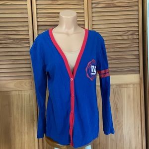 Giants cardigan ladies large lightweight cotton red and blue cotton